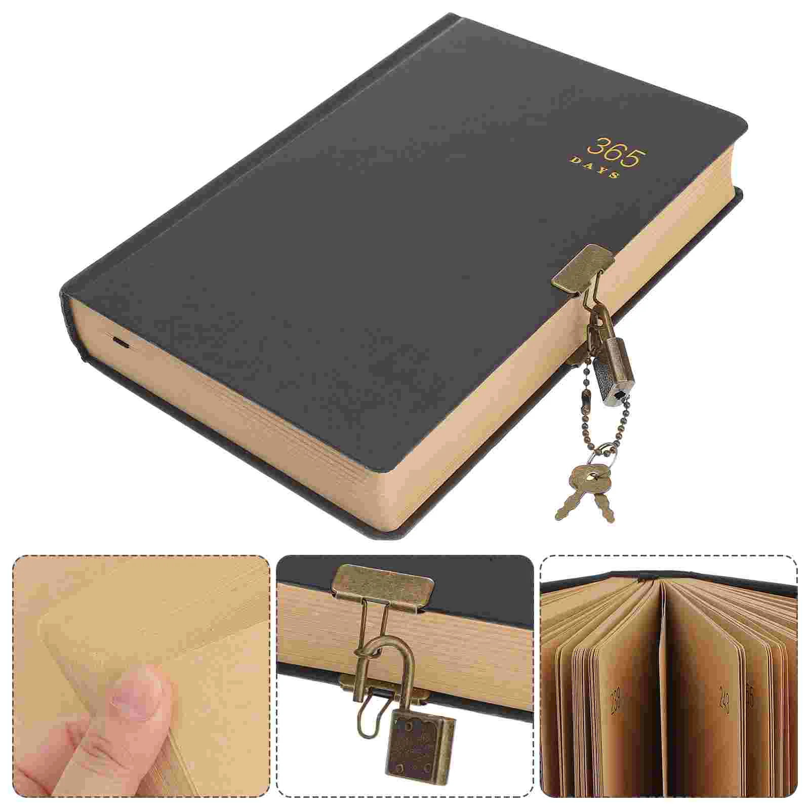 Days Journal Notebook Writing Memo Planner Personal Diary Organizer With Lock Portable Stationery For Home Office School