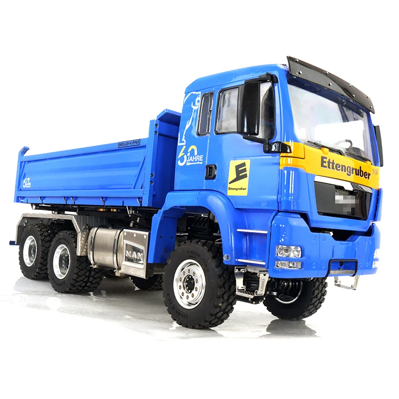 

1/14 hydraulic three-way bucket dump truck toy full drive 6X6 high torque mud head simulation model RCLESU