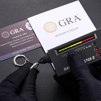 2PCS S925 Silver Hoop Earrings D VVS Moissanite Earring For Women Men Punk Style Jewelry 2022 Ear Ring Buckle 20mm Shining Gift 2