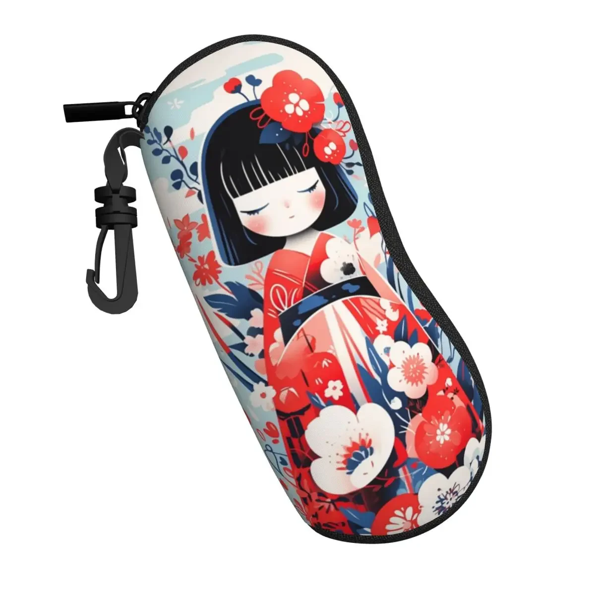 Sakura Japanese Girl Kokeshi Doll Glasses Case Fashion Shell Eyeglasses Case Sunglasses Box
