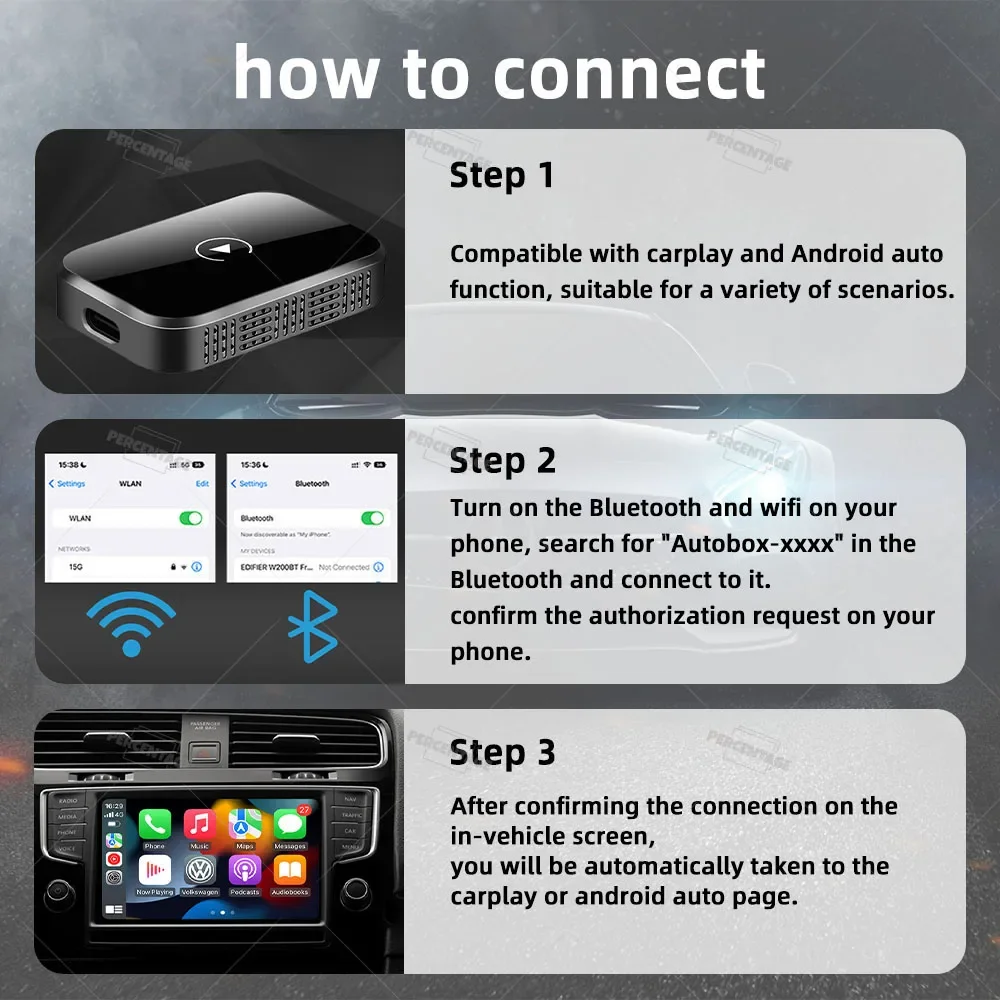 Mini 2in1 Wired to Wireless Carplay Android Auto Adapter for Car Radio Smart Audio Box Bluetooth WiFi Auto Connection car stereo wireless car adapter