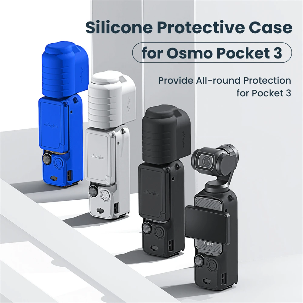 

For DJI Osmo Pocket 3 Silicone Screen Protective Case Lens Protective Case Threaded Handle Protective Case