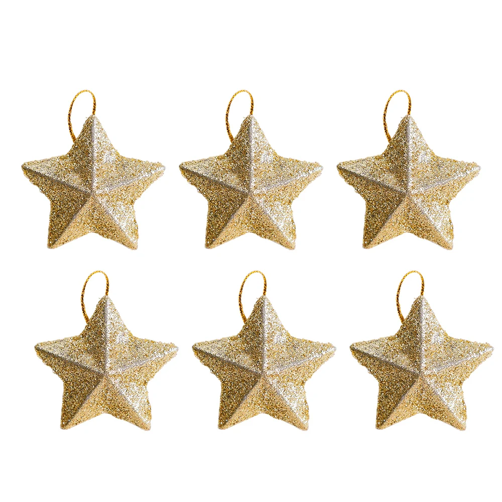 thumbnail image 1 of 6/30PCS Christmas Glitter Star Pendant Xmas Tree Hanging Ornament Craft 5cm Plastic for Birthday Party Home Decoration Supplies, 1 of 5