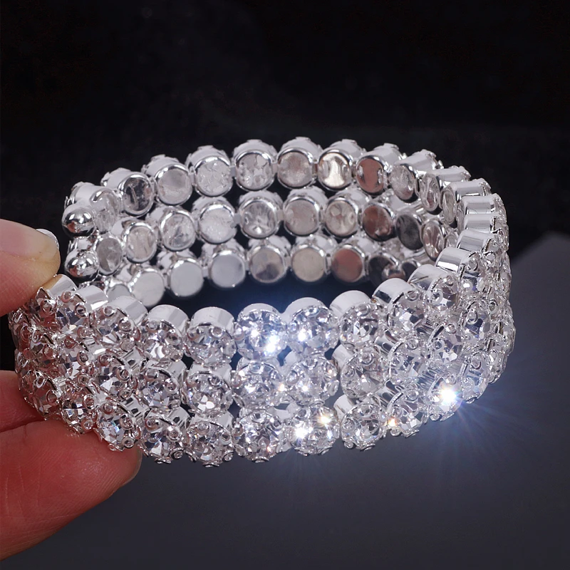 Luxury Bling Crystal Rhinestone Bracelets Bangles for Women