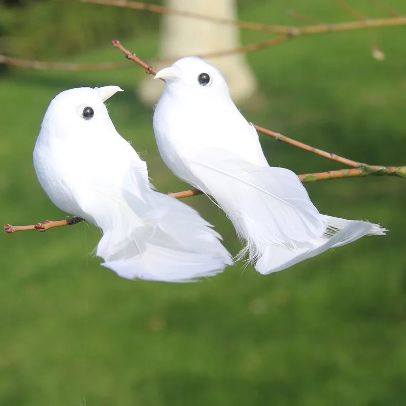 

Simulation White Pigeon,Love Peace Doves Bird Figurines,Fairy Garden Christmas Photography Props Wedding Home Decoration Gift