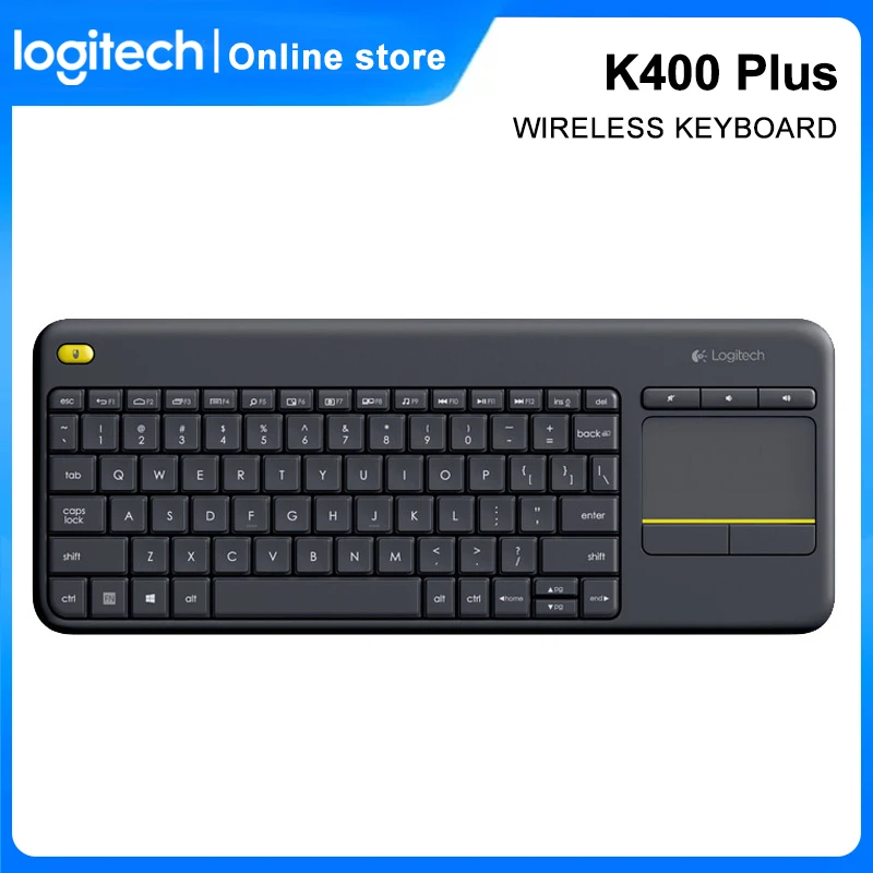 Logitech teclado inalámbrico K400 Plus, accesorio ergonómico con panel táctil, Mini receptor unificador, 2,4G, para Gaming, ordenador portátil y | - AliExpress