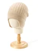 Cashmere Knit Earflap Caps Ribbing Thick Beanies 2023 Winter Vintage Hat Soft Hat Wool Blend Warm Hair Bonnet for Women Men 3