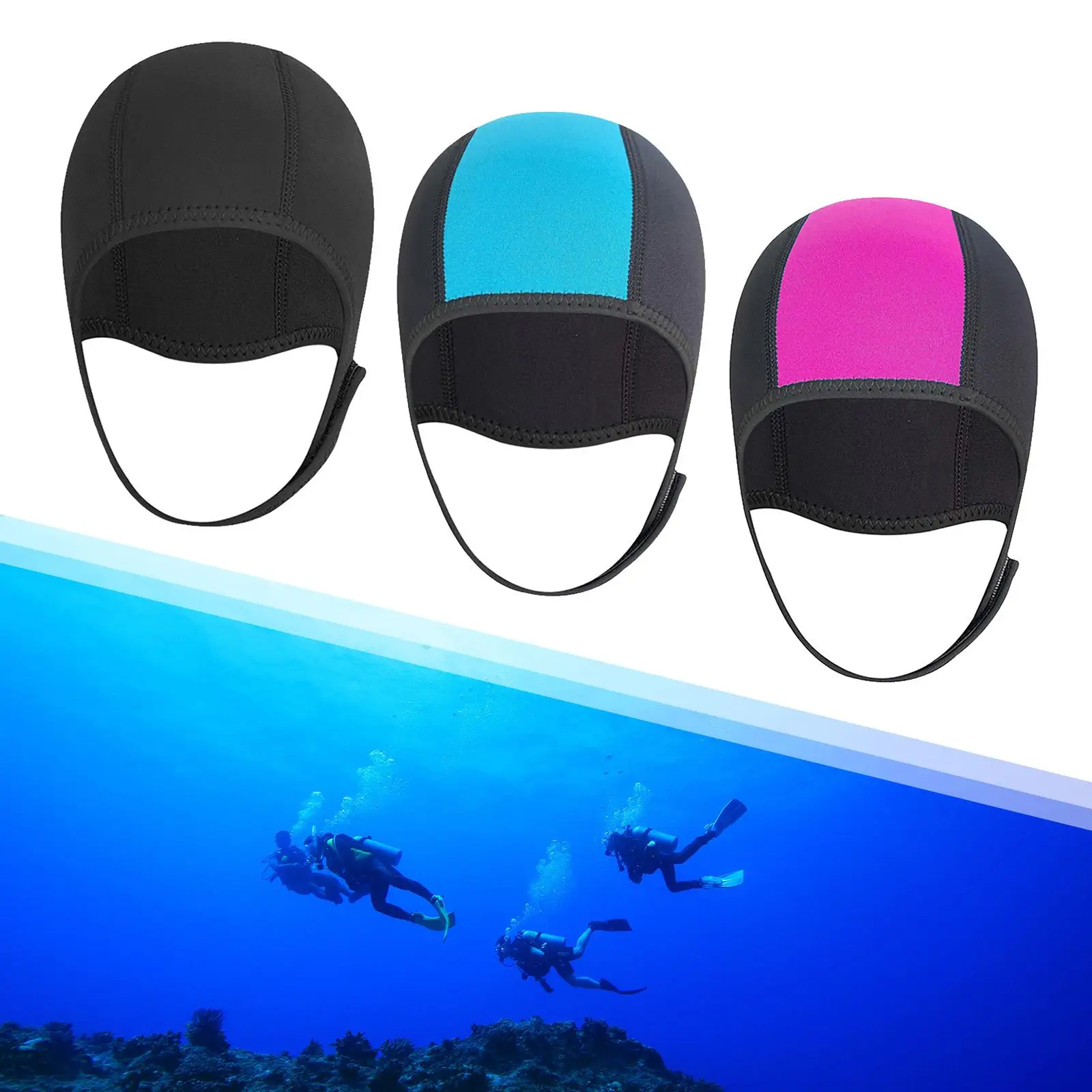 Neoprene 2.5mm Thicken Diving Winter Swimming Protect Protection Ear Caps Hats Swimwear Equipment For Man Women