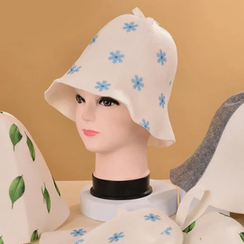 Shower Cap Bath Anti Heat Felt Head Protection Free Size Russian Style Shower Cap Sauna Hat Sauna Vaporarium Accessories sauna hats
