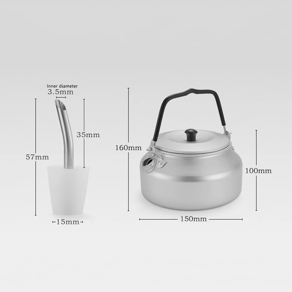 800ml 야외 캠핑 휴대용 커피 티포트 주전자(연장 튜브 노즐 포함)
