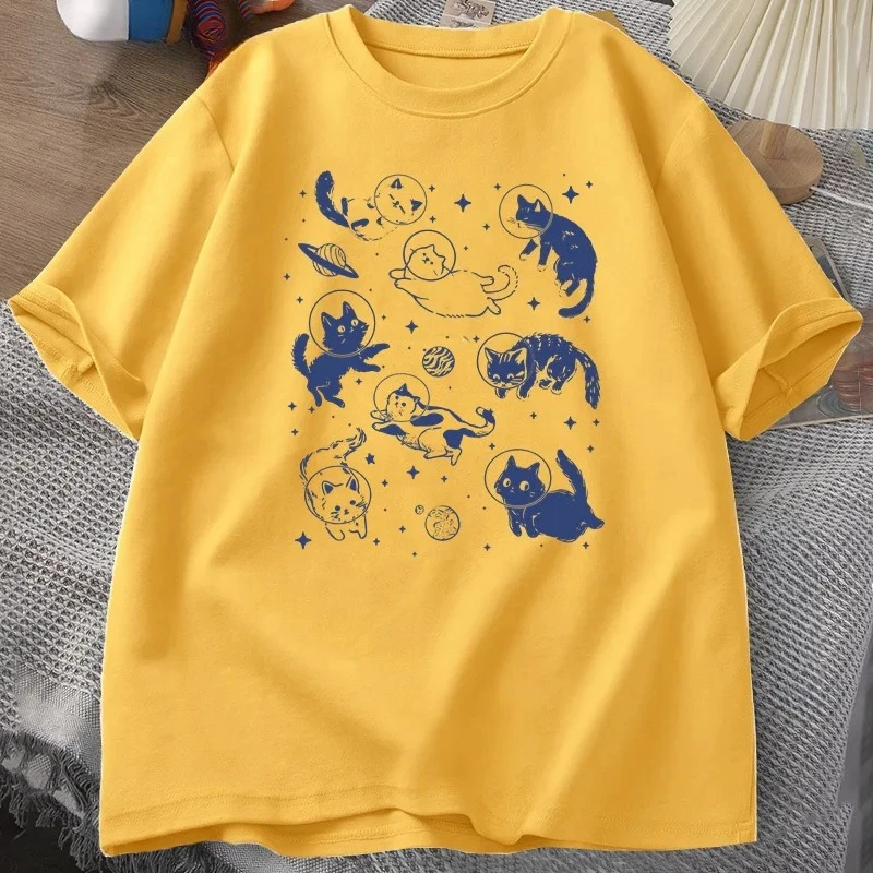 Retro Cats in Space 90s Graphic T Shirts Vintage Astronaut Cats T-Shirt Funny Kitten Tshirt Print Comfortable Round Neck T Shirt 9 S53dd491dabd040459636c54edfdbc72bY