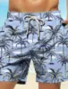 Palm Tree Tropical Men's Resort 3D Printed Board Shorts Swim Trunks Pocket Comfort Breathable Short Hawaiian Style Holiday Beach 4