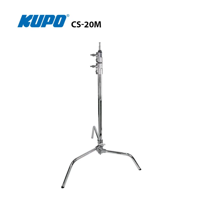 KUPO 20" Master C-Stand W/ Sliding Legs Maximum Height 199cm/78.3" W/ 5/8&rdquo; (16mm) Baby Stud CS-20M Silver/ CS-20MB Black