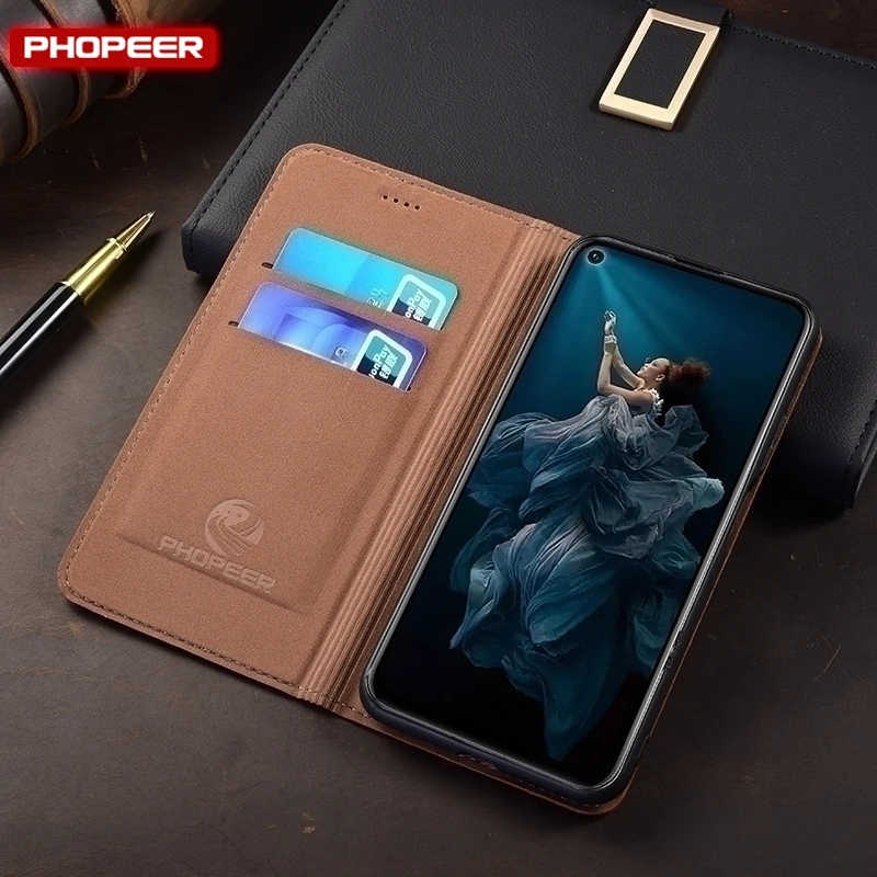 Premium Genuine Leather Flip Wallet Phone Cover