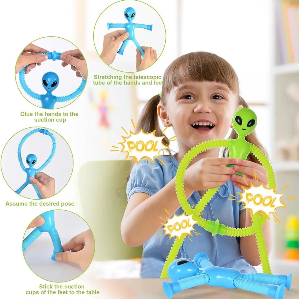4/16PCS Pop Tubi Ventosa Robot Giocattoli Alleviare Lo Stress Robot Telescopico Giocattoli Sensoriali Bulk Regalo Divertente per I Bambini Delle Ragazze Dei Ragazzi  26