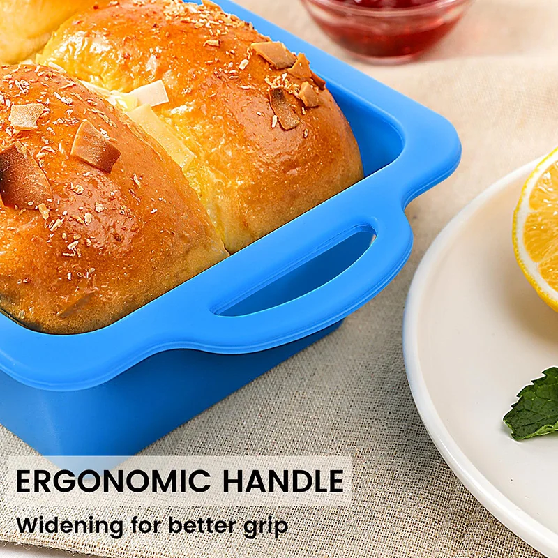 Durable Non-Stick Silicone Bread Loaf Pan with Reinforced Frame - Oven and Dishwasher Safe