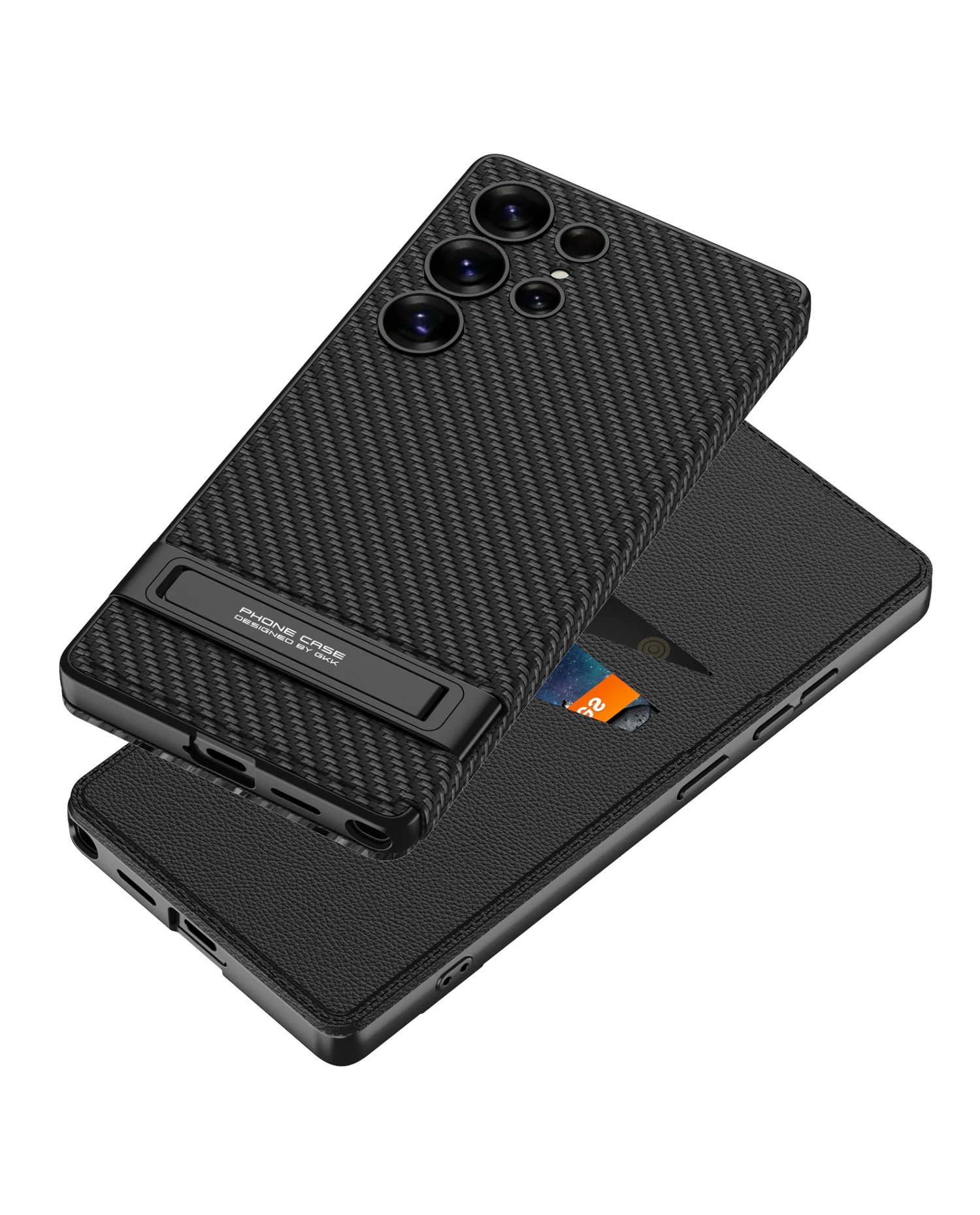 Leather Flip Armor Holder Case For Samsung Galaxy S25 Ultra Shockproof Card Slot