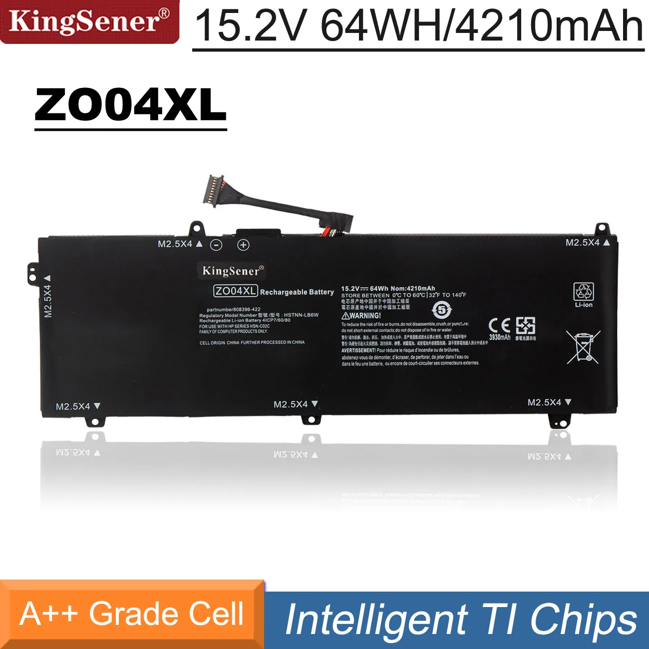Bateria do Portátil de Kingsener 15.2v 64wh Zo04xl para hp Zbook Studio g3 g4 808396421 808450001 Hstnn-cs8c Hstnn-c88c Hstnn-lb6w Zo04