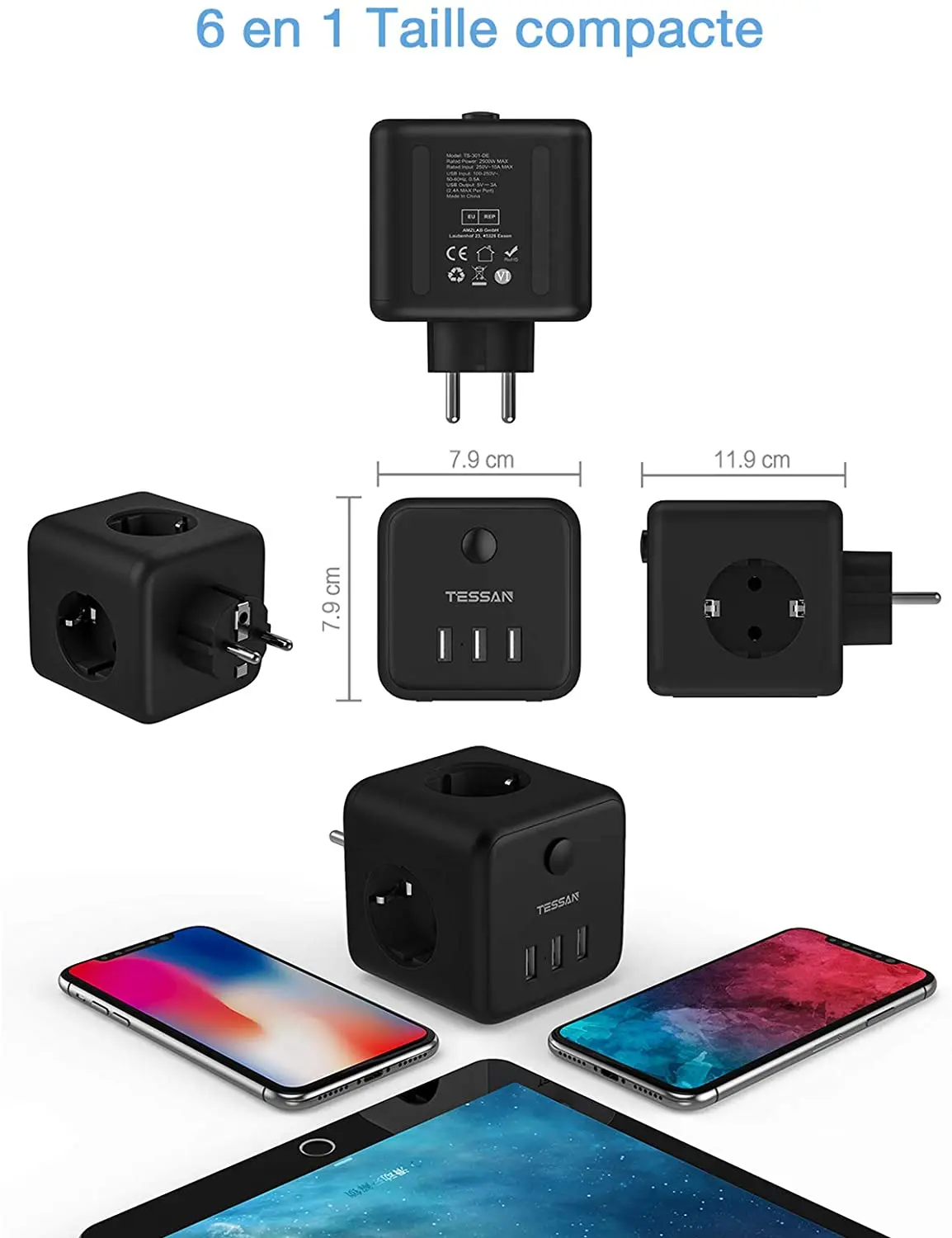 soquete cubo de energia com 3 tomadas