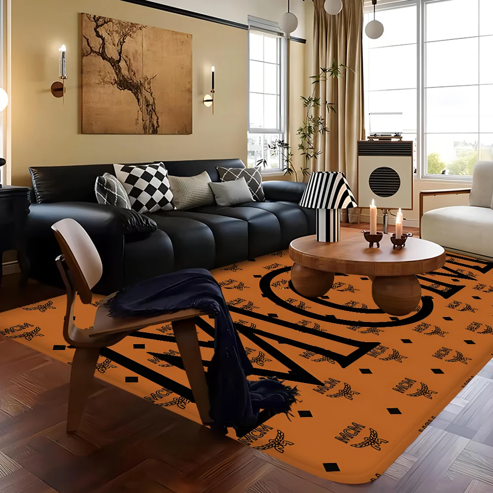 Fashion M-MCM Logo Floor Mat Rectangle Anti-slip Home Soft Badmat Front Door Indoor Outdoor Mat Hotel Decor Mat 2
