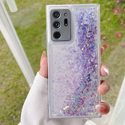 Glitter Luminous Quicksand Clear TPU Phone Case - Samsung S25Ultra (Purple)
