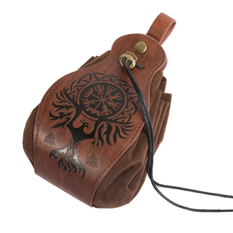 

Leather Dice Bag Tray Design Viking Style Vintage Medieval Drawstring Pouch For D&D Role Playing RPG Game Gift Coin Purse