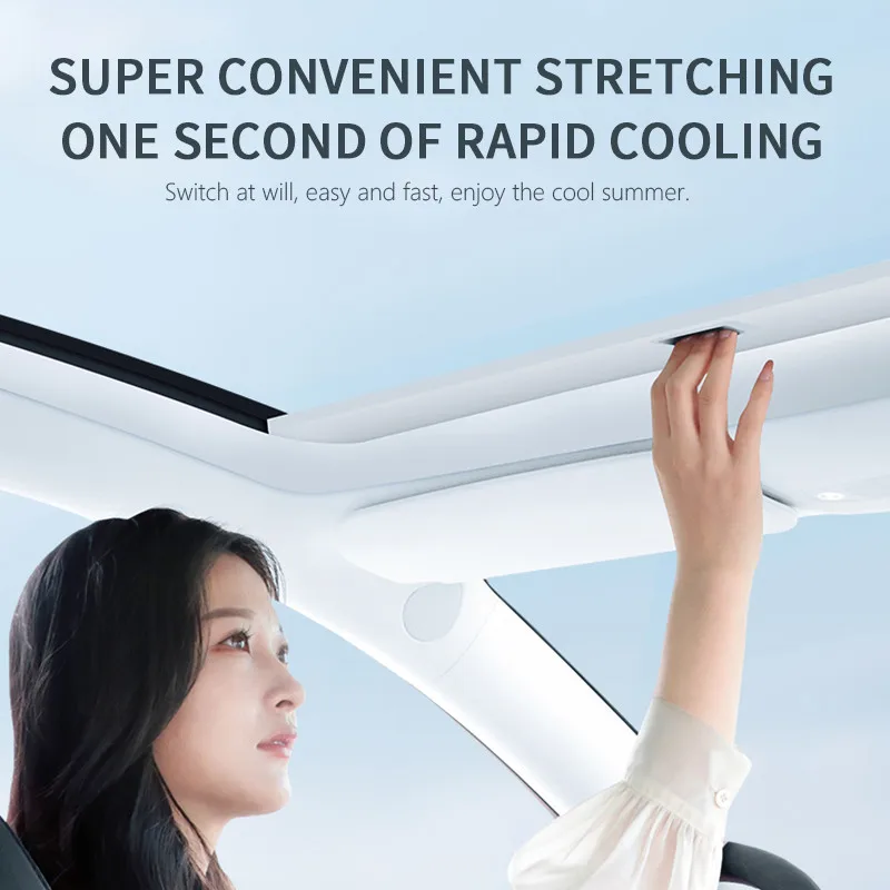 

For Tesla Model Y 2023 Accessories Roof Skylight Shades net Stretch Sunshade Original Car Sun Visor 2022 Sunscreen insulation