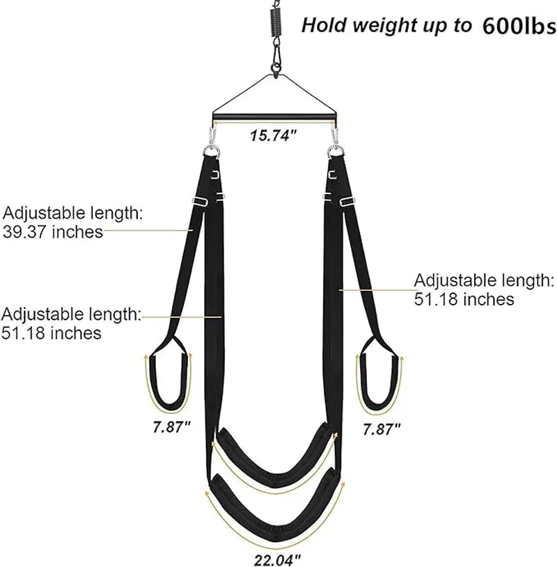Sex Swing for Sex Aid Adult Swing Set-360&deg;Spinning Trapeze Fluffy Liner Super Soft Kit Indoor Ceiling with Steel Tri