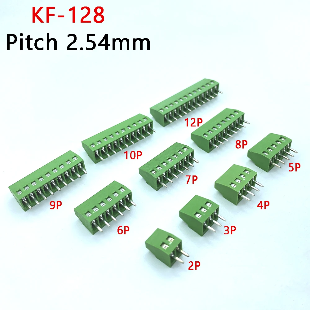 10Pcs KF128 와이어용 소형 와이어 연결 터미널 PCB 보드 커넥터 2.54m..