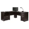 L-Shaped Corner Desk with 4 Drawers and Cord Management Espresso Finish & Alloy Steel Base 2