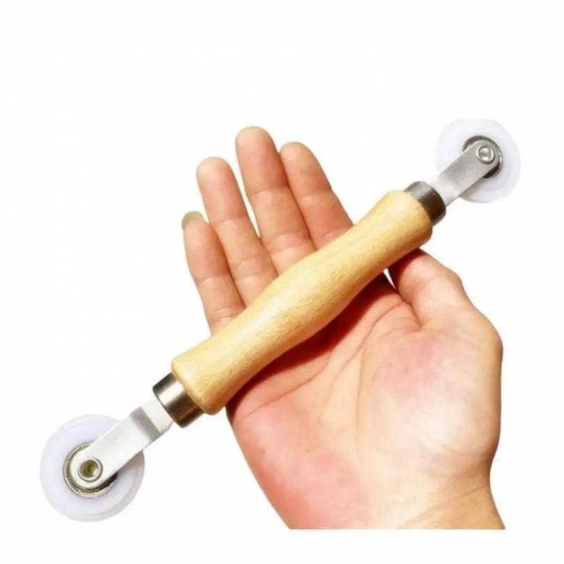 Pressing Wheel Wooden Shank Bump Double Bearing Nylon Press Wheels Machine Accessories for Door Screen Installation