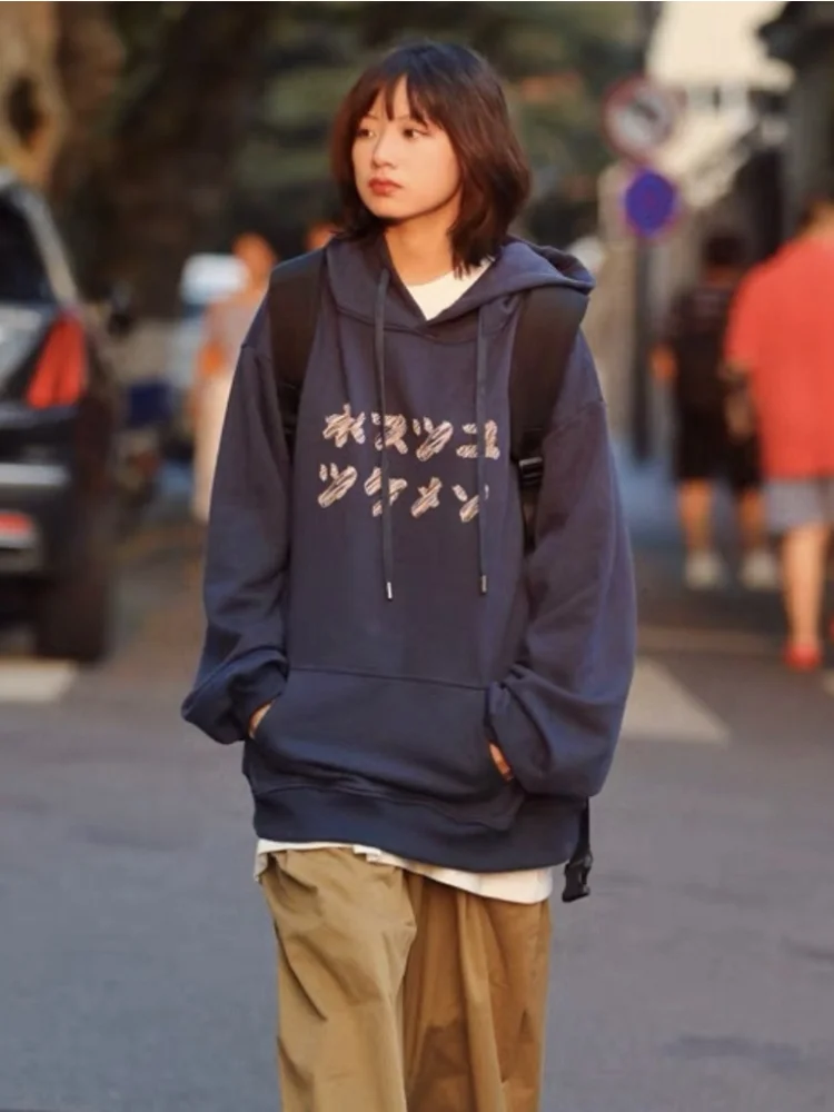 QWEEK Streetwear Harajuku Tops Girls Gohtic Harajuku Japan Kpop Casual Oversized  Hoodie Sweatshirt - Karanube