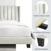 King Bed Frame Upholstered Platform Bed with Fabric Headboard, Wing Edge Design/Non-Slip and Noise-Free/No Box Spring Needed 6