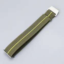 Elastic Nylon Parachute Watch Strap - Sport Bracelet in Multiple Widths - 22mm (Green Yellow)