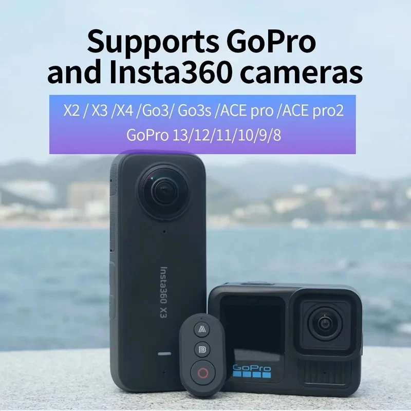 Smart Bluetooth Remote control For Insta360 X5/X4/X3/X2/Go3/Go3S/Ace Pro /AcePro2 GoPro 13/12/11/10/9 Sports Cameras Accessory