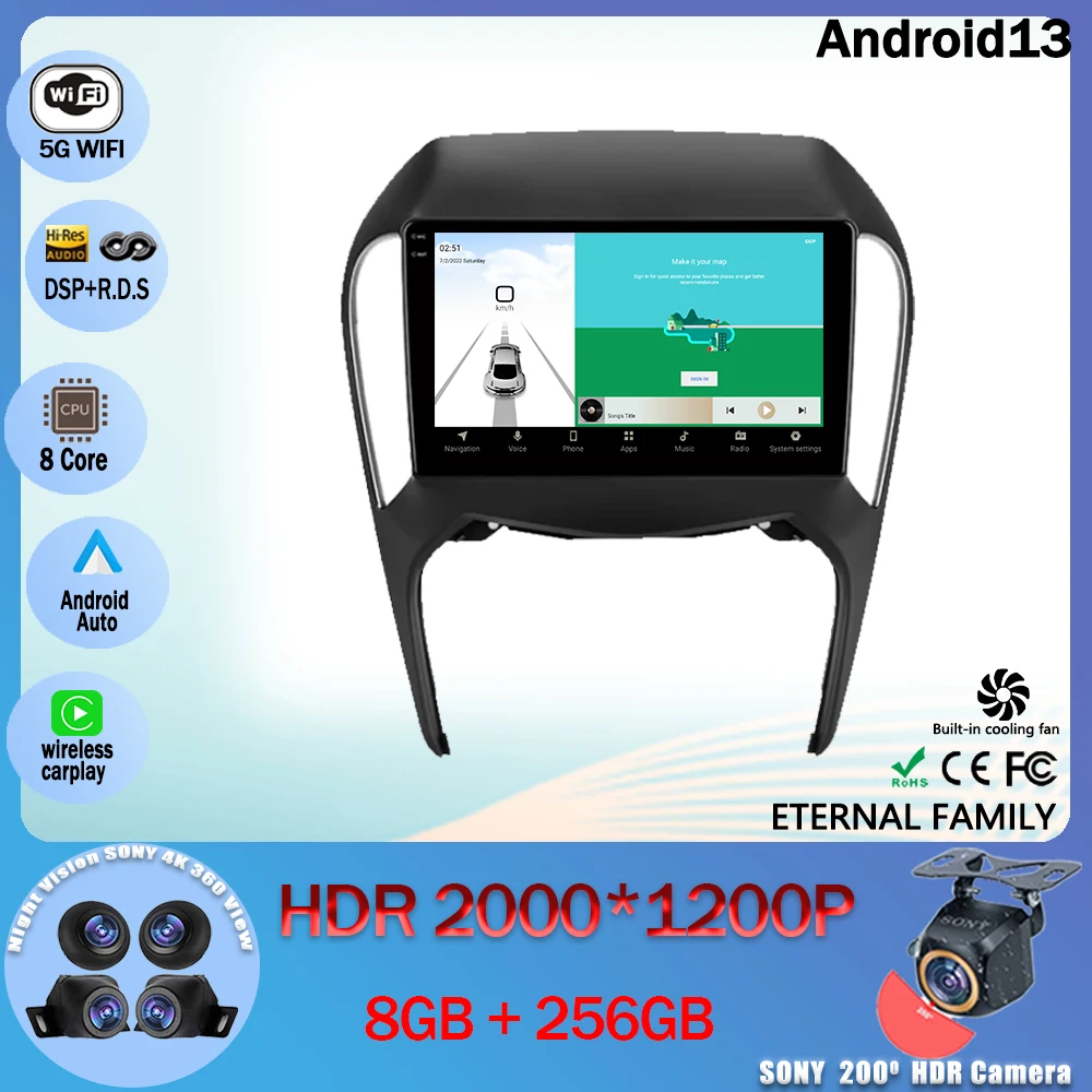 

Android 13 для Chery Arrizo 5 2010 - 2022 сенсорная GPS-навигация для автомобиля, видео смарт-плеер, стерео Carplay CPU WIFI BT No 2din DVD