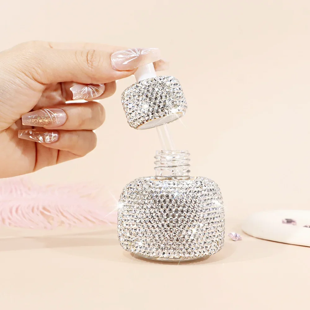 30ML Luxury Rhinestone Glass Oil Dropper Mini Perfume Empty Travel Bottle Travel Portable Essential Oil Storage Jar Organization 3
