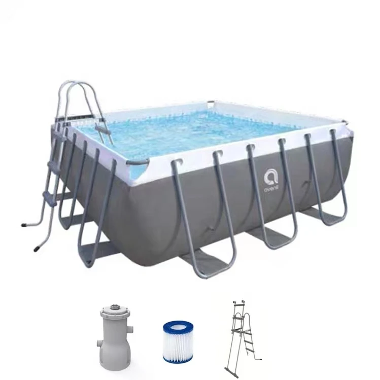 Avenli 12147Eu Container Piscina 10Ft Piscine Piscina Rettangolare In Acciaio Grigio Piscina Con Pompa