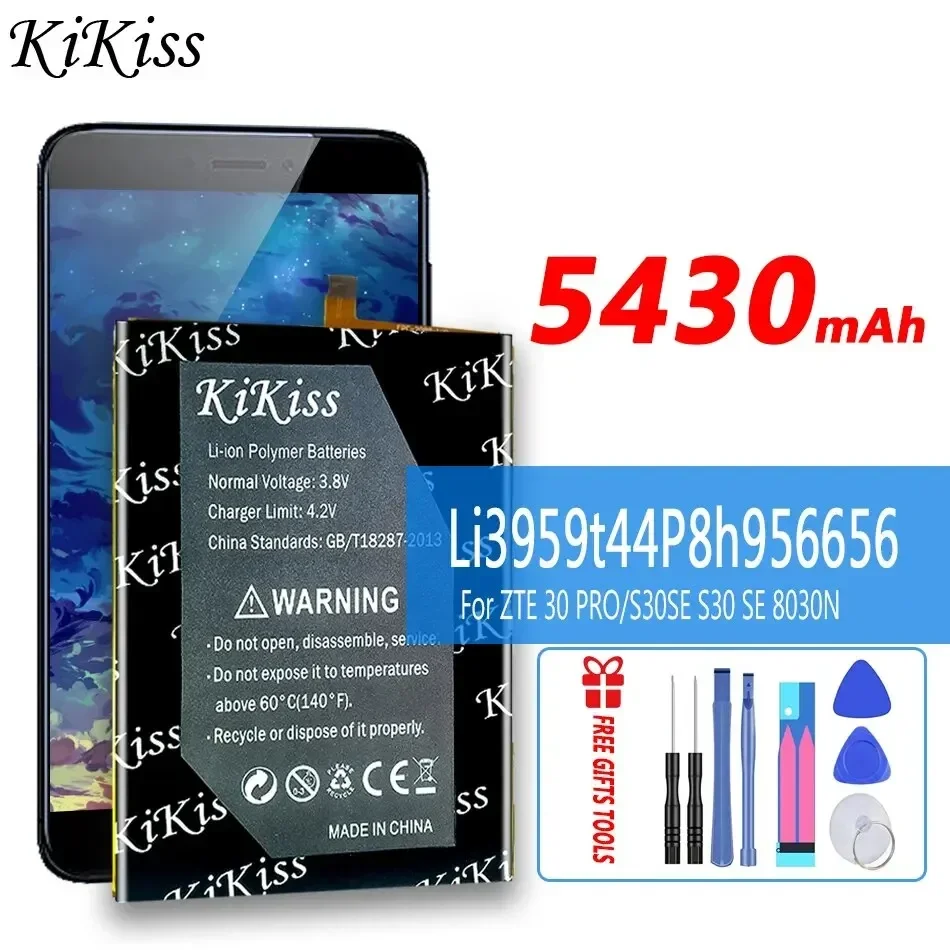 

Мощная батарея 5430mAh KiKiss Li3959t44P8h956656 для ZTE 30 Pro ZTE30 Pro/S30SE S30 SE 8030N