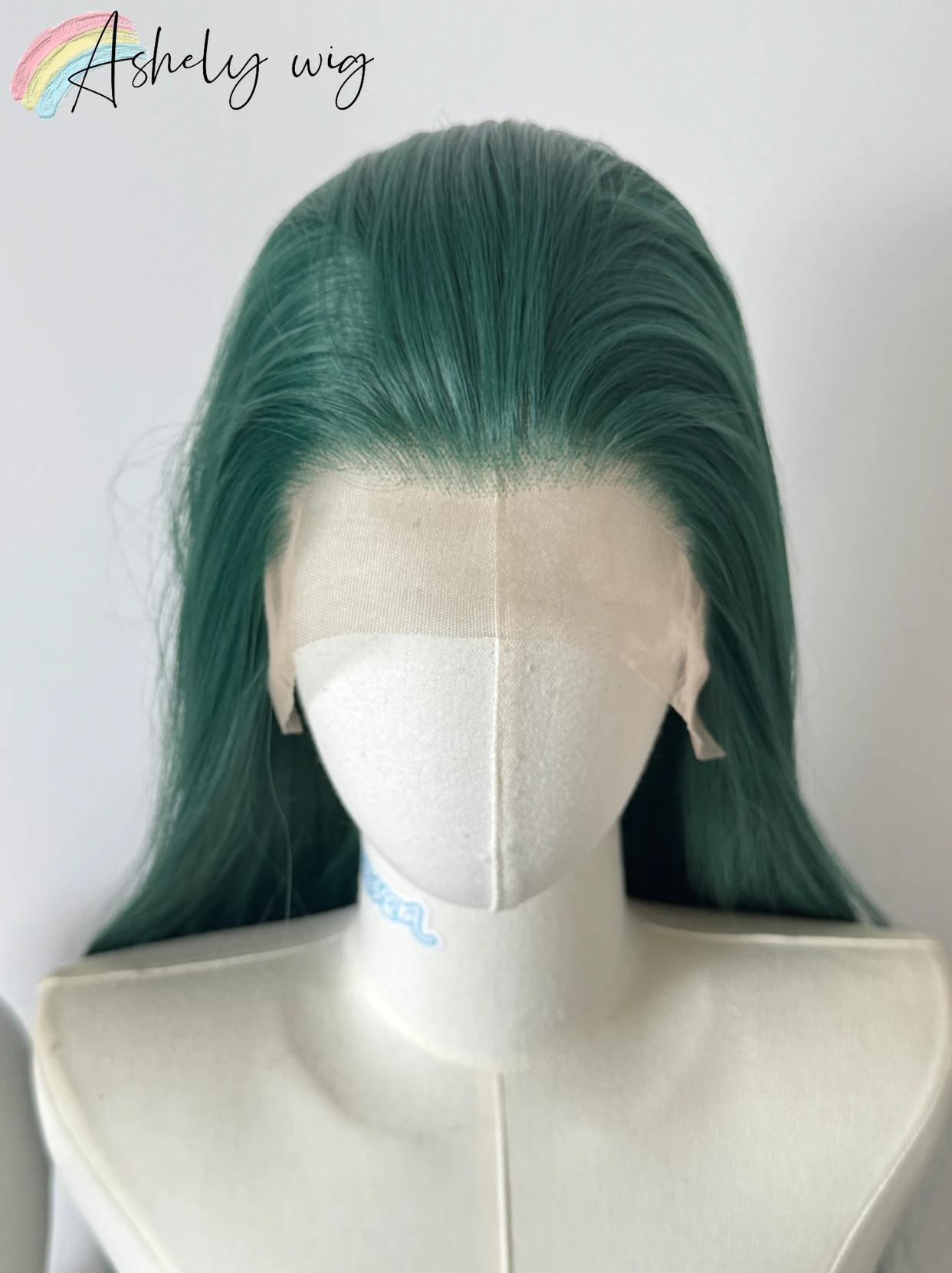 Green Wig 13*4 Lace Front Wig for Cosplay Long Straight Hair Wig High Temperature Fibers Synthetic Lace Wigs for Party Daily Use