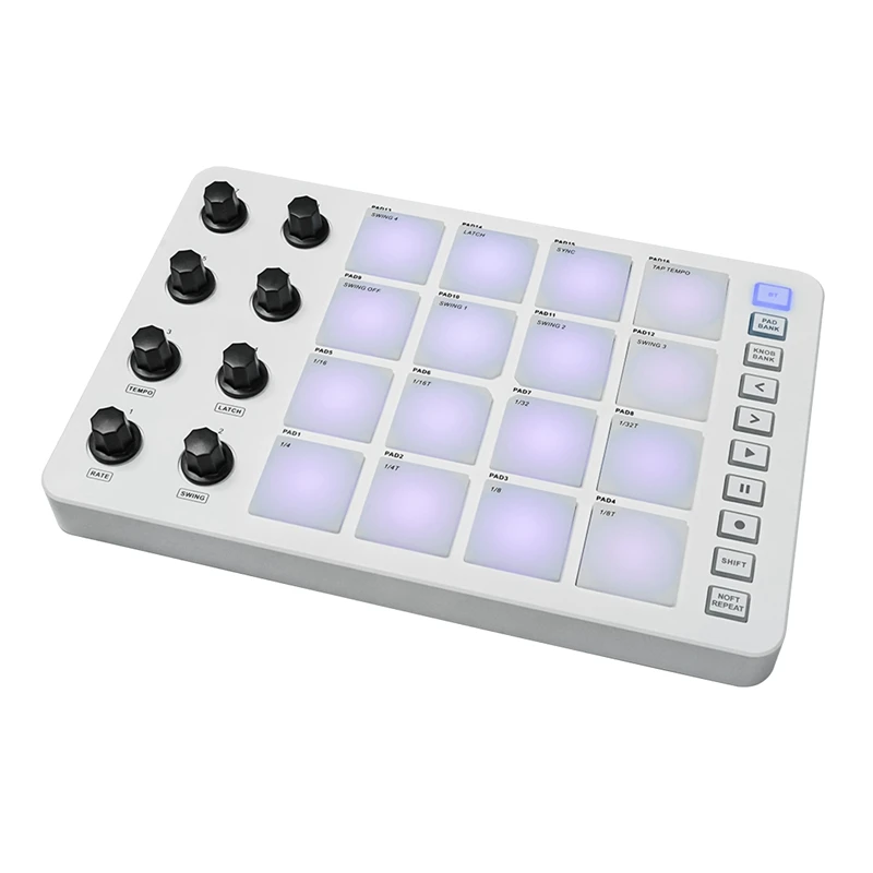 M-VAVE MIDI Controller Strike Pad Kit RGB Backlight MIDI Keyboard BT Connection Low Latency 3.5Mm Output Interface Pad Kit