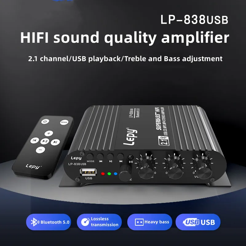 

Bluetooth 5.0 power amplifier mini audio amplifier 2.1 channel with subwoofer interface
