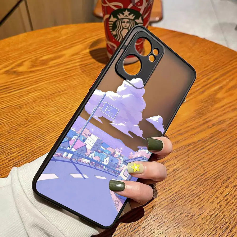 thumbnail image 1 of Matte Phone Case for OPPO RENO 8 8T 7Z 7 6Z 6 5 4 3 PRO PLUS 4G 5G Case Funda Shell Japanese Anime Hand-Painted House Landscape, 1 of 5