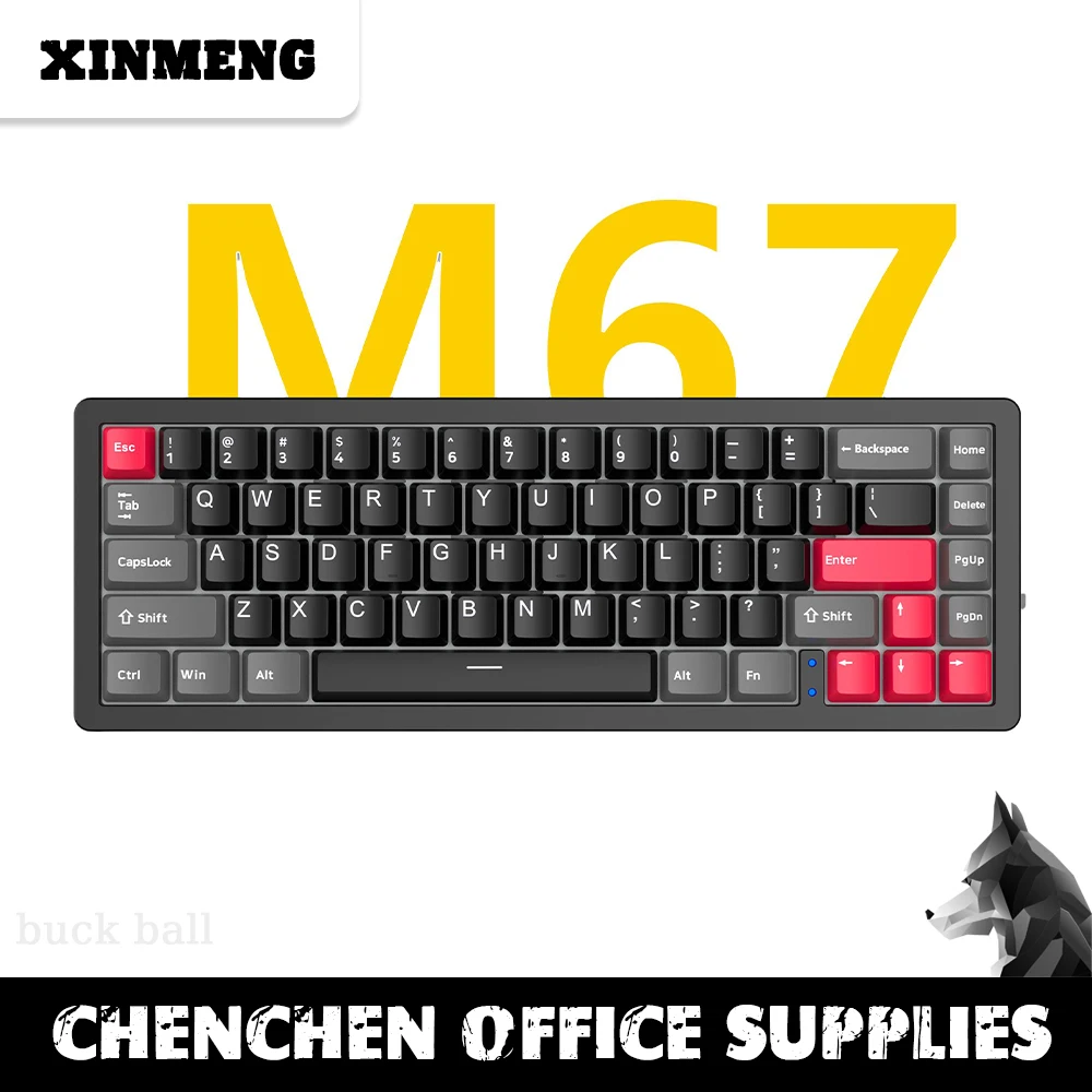 

Механическая игровая клавиатура XINMENG M67, клавиатура с 3 режимами, с горячей заменой, 67 клавиш, Игровая клавиатура для ноутбука