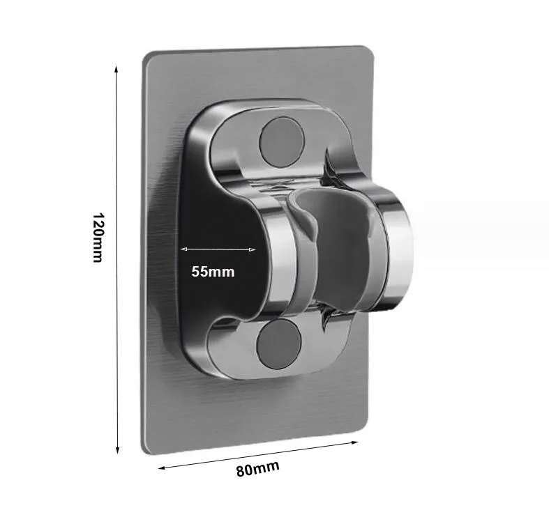 Description Picture 5 of itemblack silver Adjustable Self-Adhesive Shower arm Head Holder Wall Mounted ABS Fixed Base Plate Bracket for Bathroom Accessories