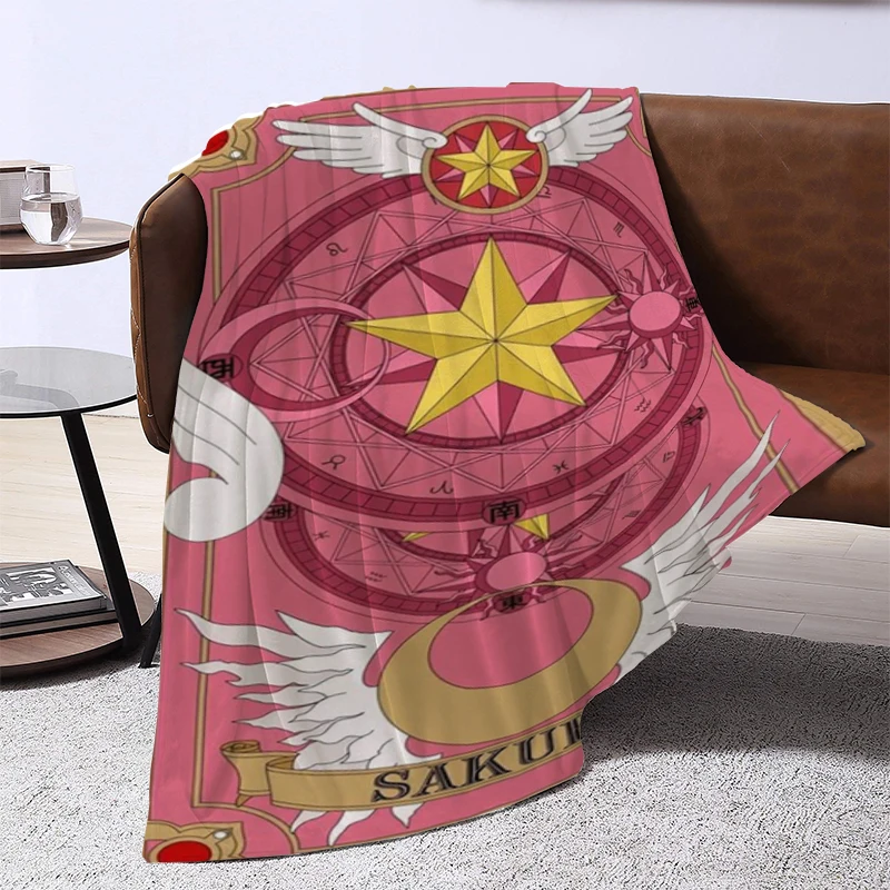 

Machine Washable Cute Cardcaptor Sakura Tarot Pink Blaket Custom Blankets Sofa Winter Bed Blankets for Beds Furry Throw & Throws