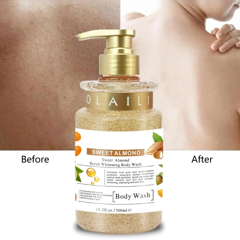 Scrub Body Wash Vitamin Almond Essences Moisturizing Shower Gels 16.9fl-oz New