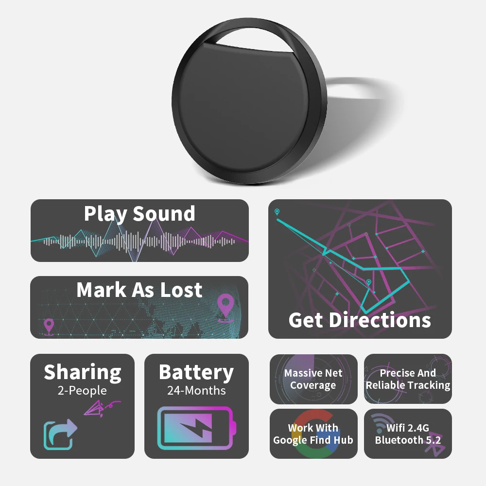 Universal Smart Tag Tracker for Easy Location of Keys, Wallets, and Pets