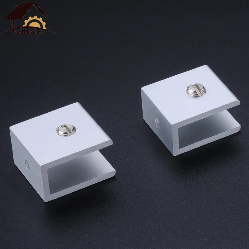 Glass Shelf Clamp Holder Glass Fasteners Shelf Support Brackets 2 Pieces Glass Clamps Shelves Holder Corner Bracket Clamp Aluminum For 6mm-18mm Thick Glass Clips