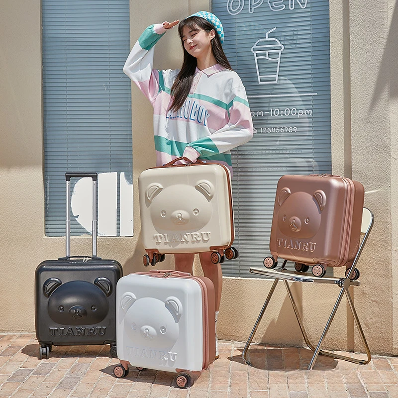Luggage 20 inch Girls Trolley Bag Fashion Women Suitcase Children's Trolley Case children's Cartoon travel suitcase on wheels